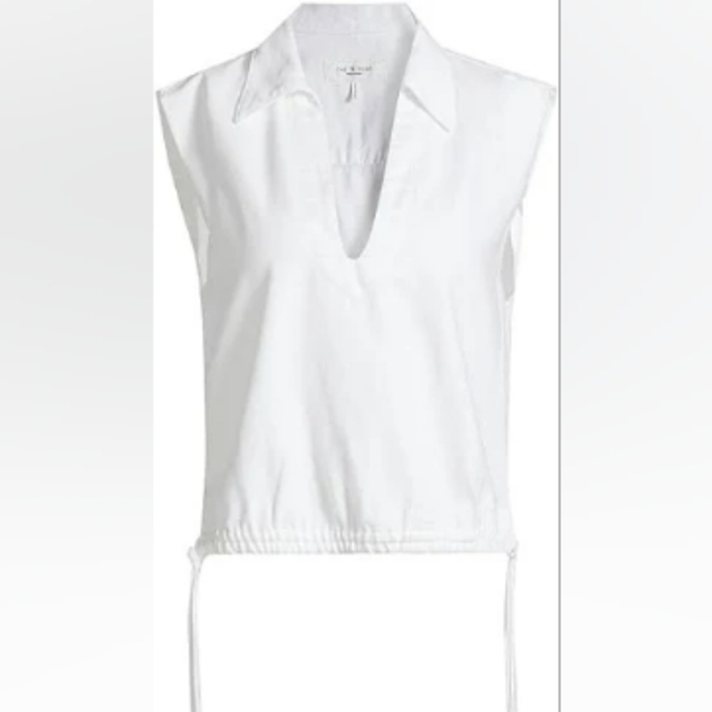 rag & bone, XS, White Sleeveless V-Neck Top
